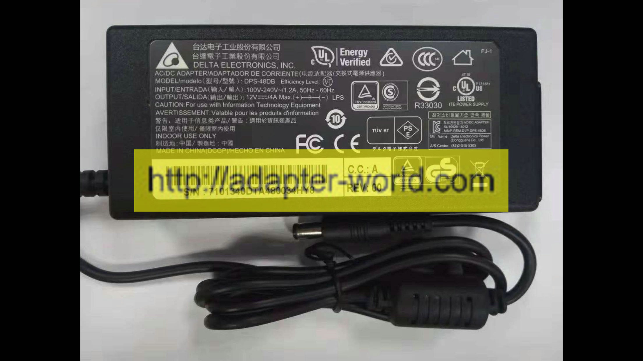 *100% Brand NEW* DELTA DPS-48DB 12V--4A 50-60Hz 1.2A Max AC/DC ADAPTER Power Adapter Free shipping!